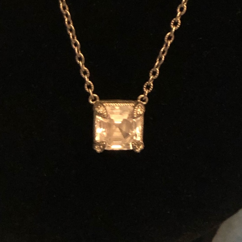 Judith Ripka Ascher cut Diamonique Stone necklace.